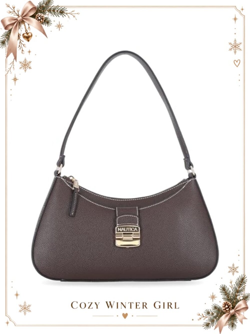 Vegan Leather Hobo Bag Large Shoulder Handbag Zip Closure